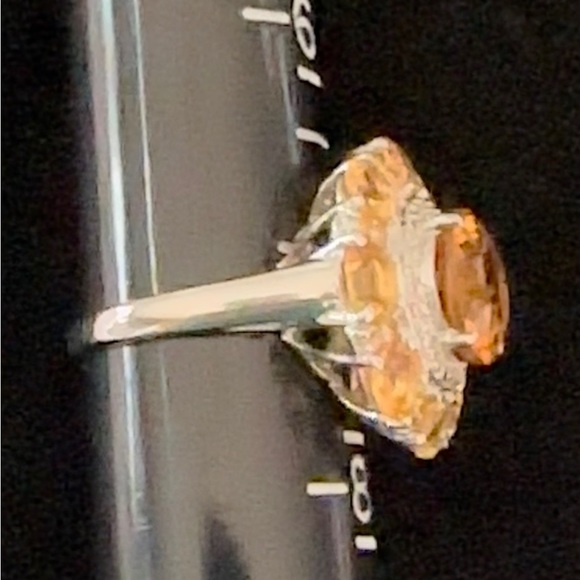 Ring w/authentic Rare Spessartite Garnet Gems 925 Sterling Silver sz 7 - Picture 6 of 10